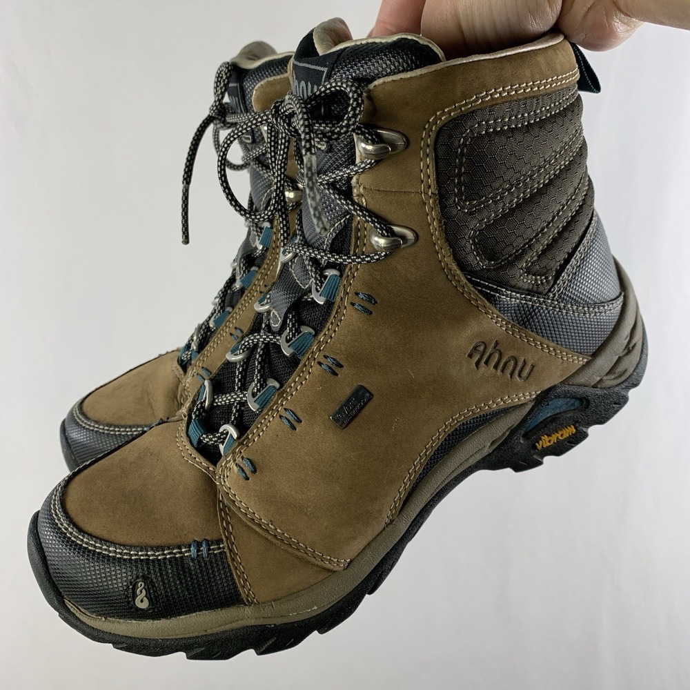 Ahnu Womens Montara Waterproof Vibram Event Hiking Boots Size 6.5 Brown Outdoors